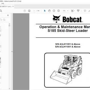 Bobcat S185 Skid-Steer Loader Operation & Maintenance Manual 6987011 - PDF DOWNLOAD