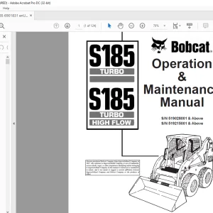 Bobcat S185 Turbo S185 Turbo High Flow Loader Operation & Maintenance Manual 6901831 - PDF DOWNLOAD