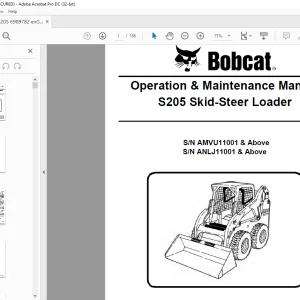 Bobcat S205 Skid-Steer Loader Operation & Maintenance Manual 6989782 (03-10) - PDF DOWNLOAD