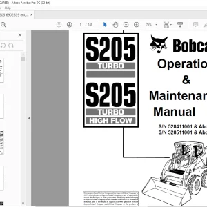 Bobcat S205 Turbo S205 Turbo High Flow Loader Operation & Maintenance Manual 6902839 - PDF DOWNLOAD