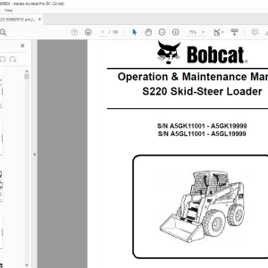Bobcat S220 Skid-Steer Loader Operation & Maintenance Manual 6986970 - PDF DOWNLOAD