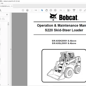Bobcat S220 Skid-Steer Loader Operation & Maintenance Manual 6986989 - PDF DOWNLOAD
