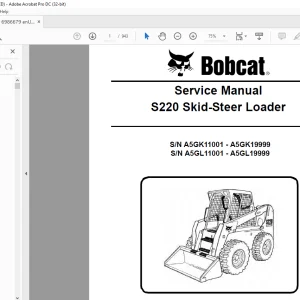 Bobcat S220 Skid-Steer Loader Service Manual 6986679 (3-09) - PDF DOWNLOAD