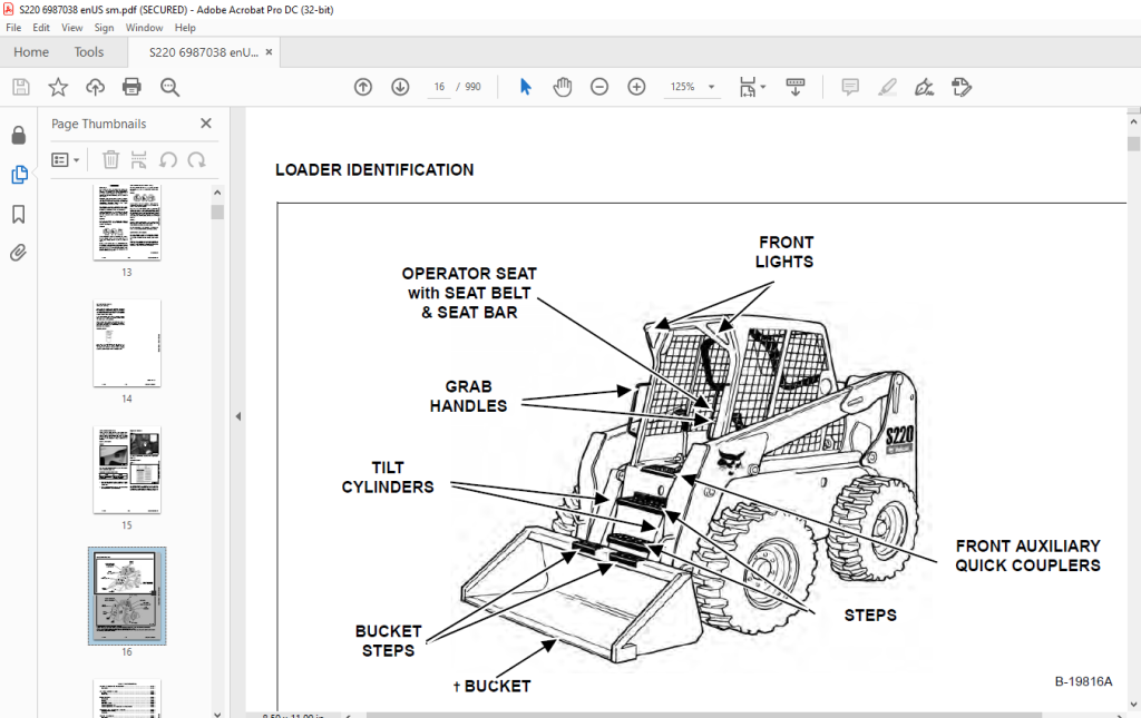 Bobcat S220 Skid-Steer Loader Service Manual 6987038 - PDF DOWNLOAD