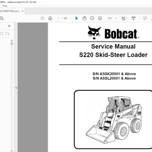 Bobcat S220 Skid-Steer Loader Service Manual 6987038 - PDF DOWNLOAD