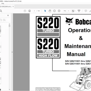 Bobcat S220 Turbo S220 Turbo High Flow Loader Operation & Maintenance Manual 6902696 - PDF DOWNLOAD
