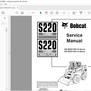 Bobcat S220 Turbo S220 Turbo High Flow Loader Service Manual 6902447 (6-12) - PDF DOWNLOAD