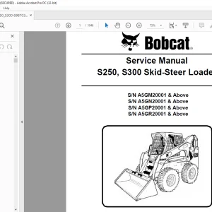 Bobcat S250, S300 Skid-Steer Loader Service Manual 6987039 (5-13) - PDF DOWNLOAD