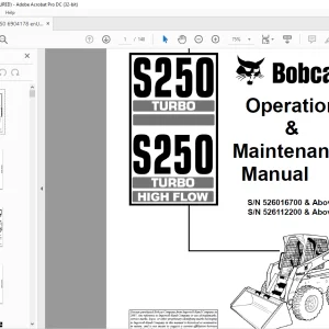 Bobcat S250 Turbo S250 Turbo High Flow Loader Operation & Maintenance Manual 6904178 - PDF DOWNLOAD
