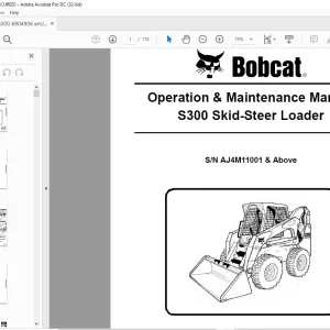 Bobcat S300 Skid-Steer Loader Operation & Maintenance Manual 6904906 - PDF DOWNLOAD
