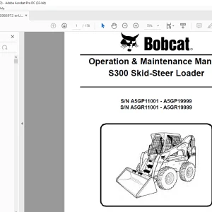 Bobcat S300 Skid-Steer Loader Operation & Maintenance Manual 6986972 - PDF DOWNLOAD