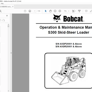 Bobcat S300 Skid-Steer Loader Operation & Maintenance Manual 6986993 - PDF DOWNLOAD