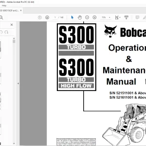 Bobcat S300 Turbo S300 Turbo High Flow Loader Operation & Maintenance Manual 6901929 - PDF DOWNLOAD