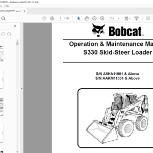 Bobcat S330 Skid-Steer Loader Operation & Maintenance Manual 6986973 - PDF DOWNLOAD