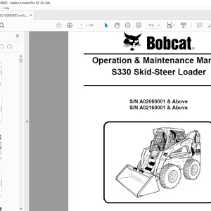Bobcat S330 Skid-Steer Loader Operation & Maintenance Manual 6986995 - PDF DOWNLOAD