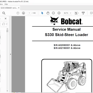 Bobcat S330 Skid-Steer Loader Service Manual 6986681 (3-09) - PDF DOWNLOAD