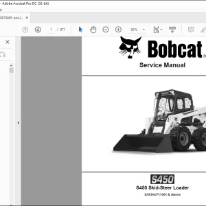 Bobcat S450 Skid-Steer Loader Service Manual SN B4J711001 & Above - PDF DOWNLOAD