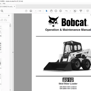Bobcat S510 Skid-Steer Loader Operation & Maintenance Manual 6990216 - PDF DOWNLOAD