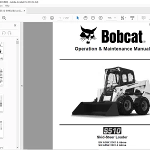 Bobcat S510 Skid-Steer Loader Operation & Maintenance Manual 6990280 - PDF DOWNLOAD