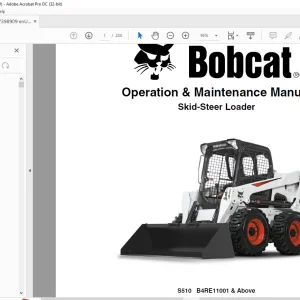 Bobcat S510 Skid-Steer Loader Operation & Maintenance Manual SN B4RE11001 & Above - PDF DOWNLOAD