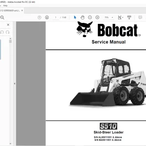 Bobcat S510 Skid-Steer Loader Service Manual 6990669 (06-19) - PDF DOWNLOAD
