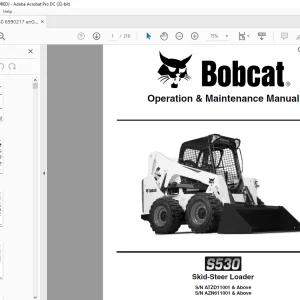 Bobcat S530 Skid-Steer Loader Operation & Maintenance Manual 6990217 - PDF DOWNLOAD
