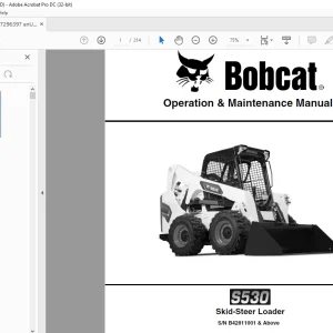 Bobcat S530 Skid-Steer Loader Operation & Maintenance Manual SN B42811001 & Above - PDF DOWNLOAD