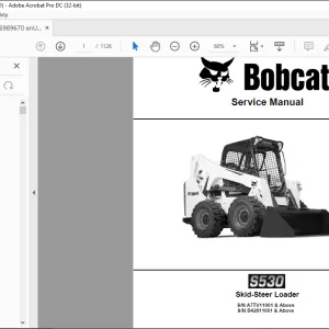 Bobcat S530 Skid-Steer Loader Service Manual 6989670 - PDF DOWNLOAD