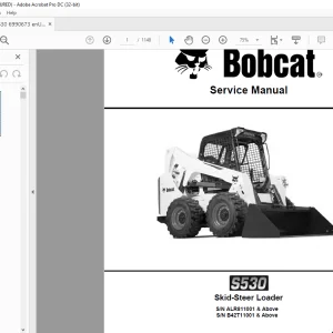 Bobcat S530 Skid-Steer Loader Service Manual 6990673 - PDF DOWNLOAD