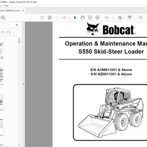 Bobcat S550 Skid-Steer Loader Operation & Maintenance Manual 6989493 - PDF DOWNLOAD