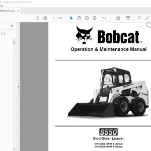 Bobcat S550 Skid-Steer Loader Operation & Maintenance Manual 6990233 - PDF DOWNLOAD