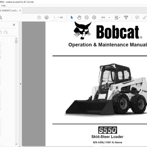 Bobcat S550 Skid-Steer Loader Operation & Maintenance Manual SN A3NL11001 & Above - PDF DOWNLOAD