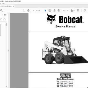 Bobcat S550 Skid-Steer Loader Service Manual 6989494 - PDF DOWNLOAD