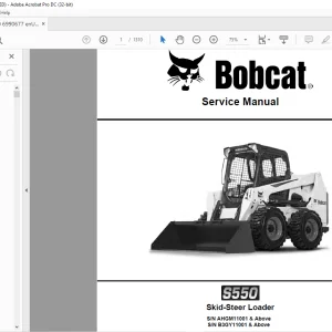 Bobcat S550 Skid-Steer Loader Service Manual 6990677 - PDF DOWNLOAD