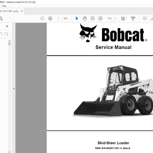 Bobcat S550 Skid-Steer Loader Service Manual SN B4ZD11001 & Above - PDF DOWNLOAD