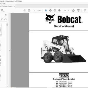 Bobcat S570 Compact Track Loader Service Manual 6989675 - PDF DOWNLOAD