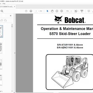 Bobcat S570 Skid-Steer Loader Operation & Maintenance Manual 6989674 - PDF DOWNLOAD