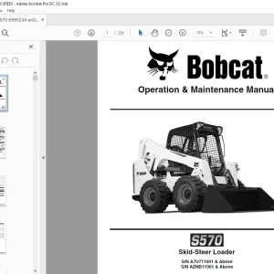 Bobcat S570 Skid-Steer Loader Operation & Maintenance Manual 6990234 - PDF DOWNLOAD