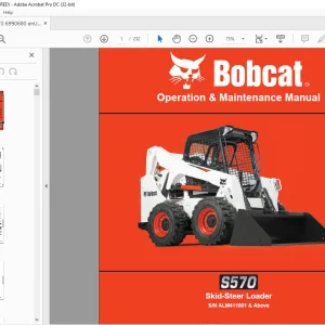 Bobcat S570 Skid-Steer Loader Operation & Maintenance Manual SN ALM411001 & Above - PDF DOWNLOAD
