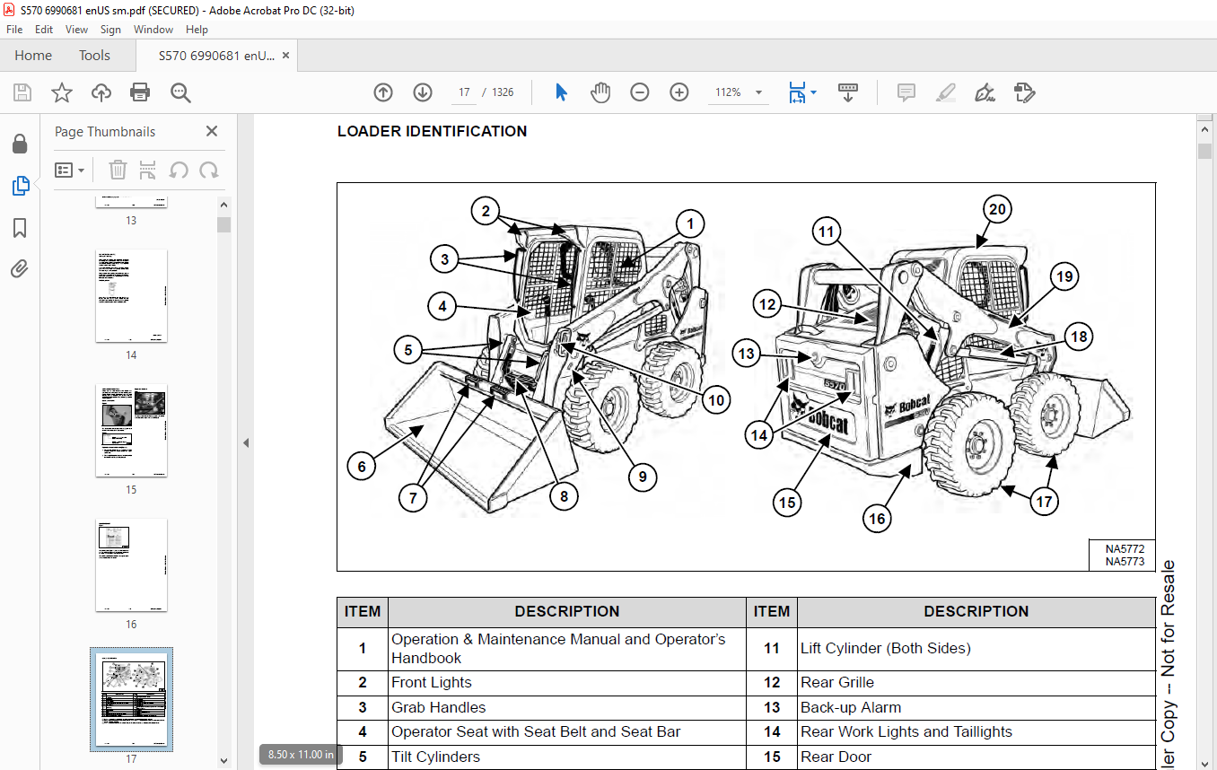 Bobcat S570 Skid-Steer Loader Service Manual 6990681 - PDF DOWNLOAD