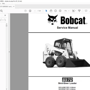 Bobcat S570 Skid-Steer Loader Service Manual 6990681 - PDF DOWNLOAD