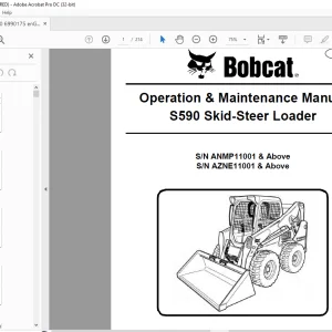 Bobcat S590 Skid-Steer Loader Operation & Maintenance Manual 6990175 - PDF DOWNLOAD
