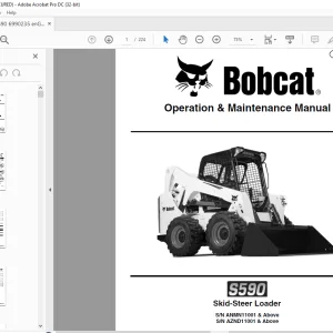 Bobcat S590 Skid-Steer Loader Operation & Maintenance Manual 6990235 - PDF DOWNLOAD