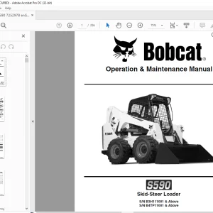 Bobcat S590 Skid-Steer Loader Operation & Maintenance Manual 7252978 - PDF DOWNLOAD
