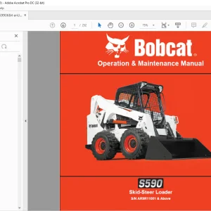 Bobcat S590 Skid-Steer Loader Operation & Maintenance Manual SN AR9R11001 & Above - PDF DOWNLOAD