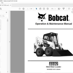 Bobcat S590 Skid-Steer Loader Operation & Maintenance Manual SN B4ZE11001 & Above - PDF DOWNLOAD
