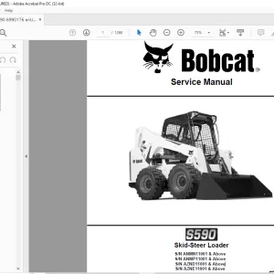 Bobcat S590 Skid-Steer Loader Service Manual 6990176 - PDF DOWNLOAD