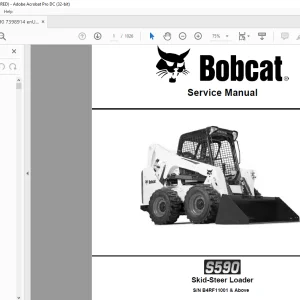 Bobcat S590 Skid-Steer Loader Service Manual SN B4RF11001 & Above - PDF DOWNLOAD