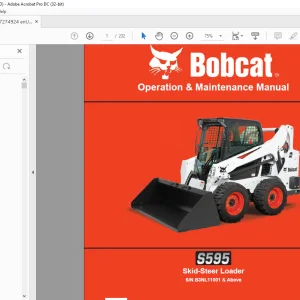 Bobcat S595 Skid-Steer Loader Operation & Maintenance Manual SN B3NL11001 & Above - PDF DOWNLOAD