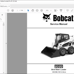 Bobcat S595 Skid-Steer Loader Service Manual SN B3NL11001 & Above - PDF DOWNLOAD